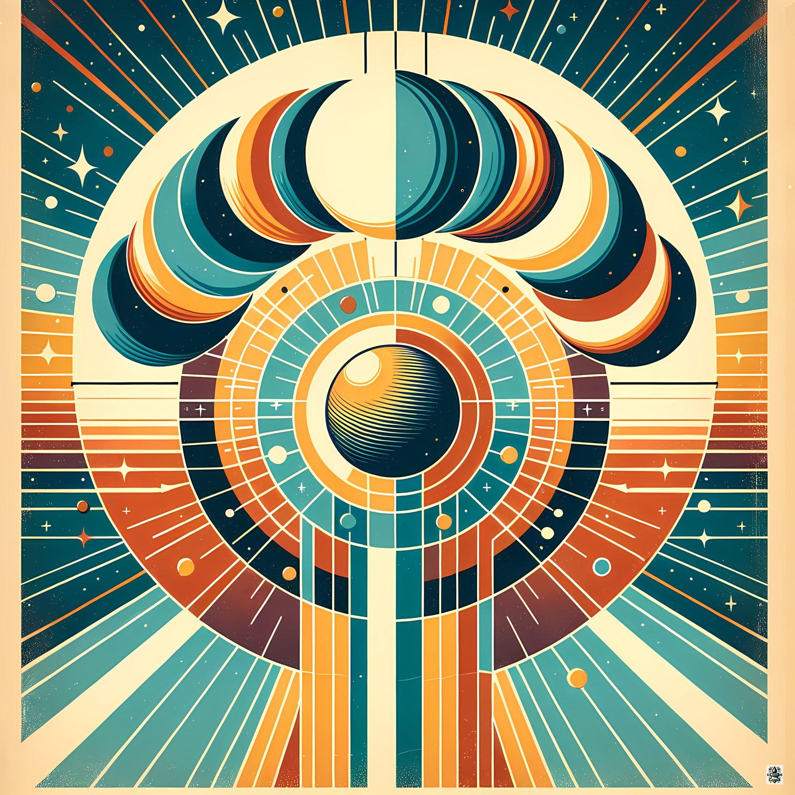 Geometric Moon Phases Celestial Circle