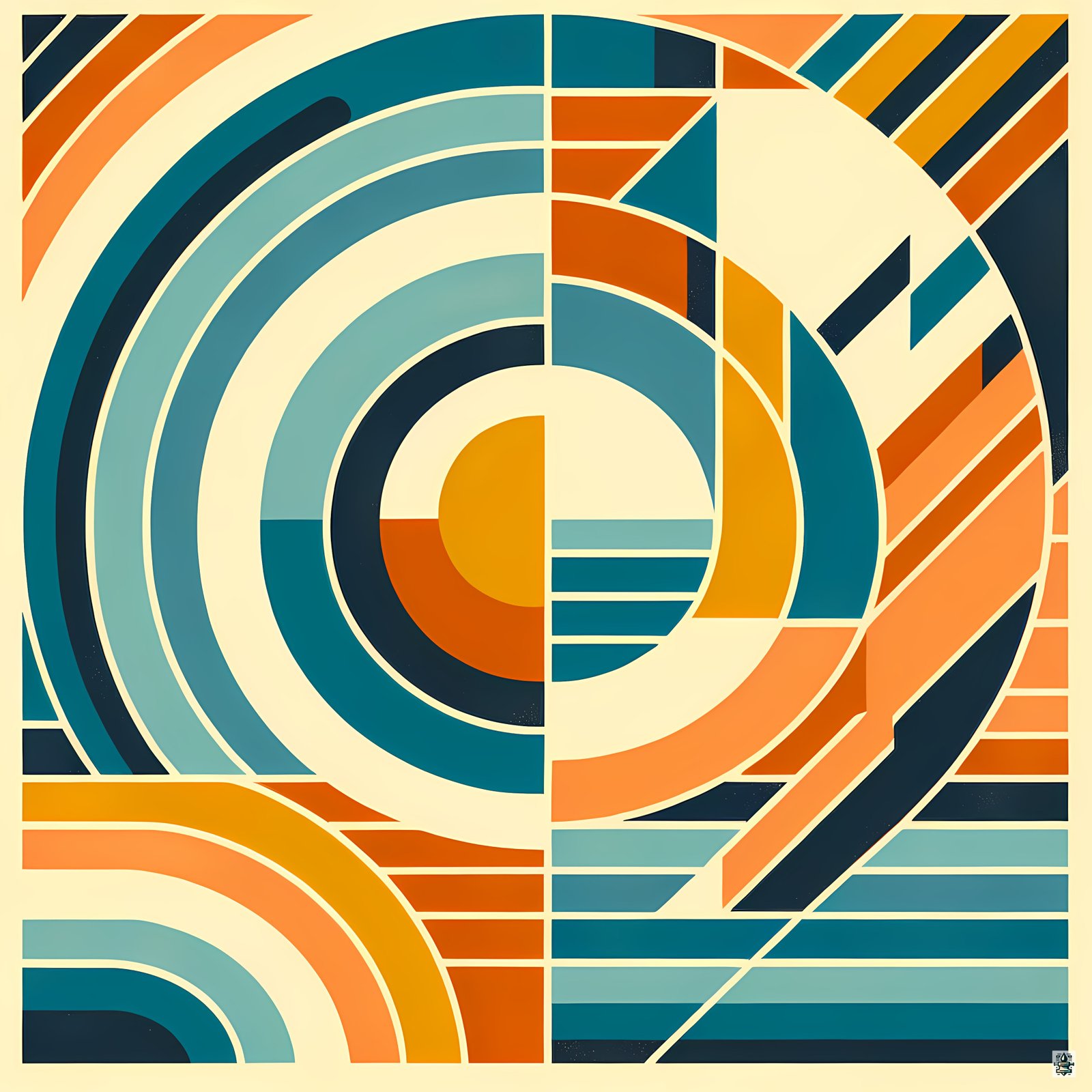 Geometric Circular Number Nine Design