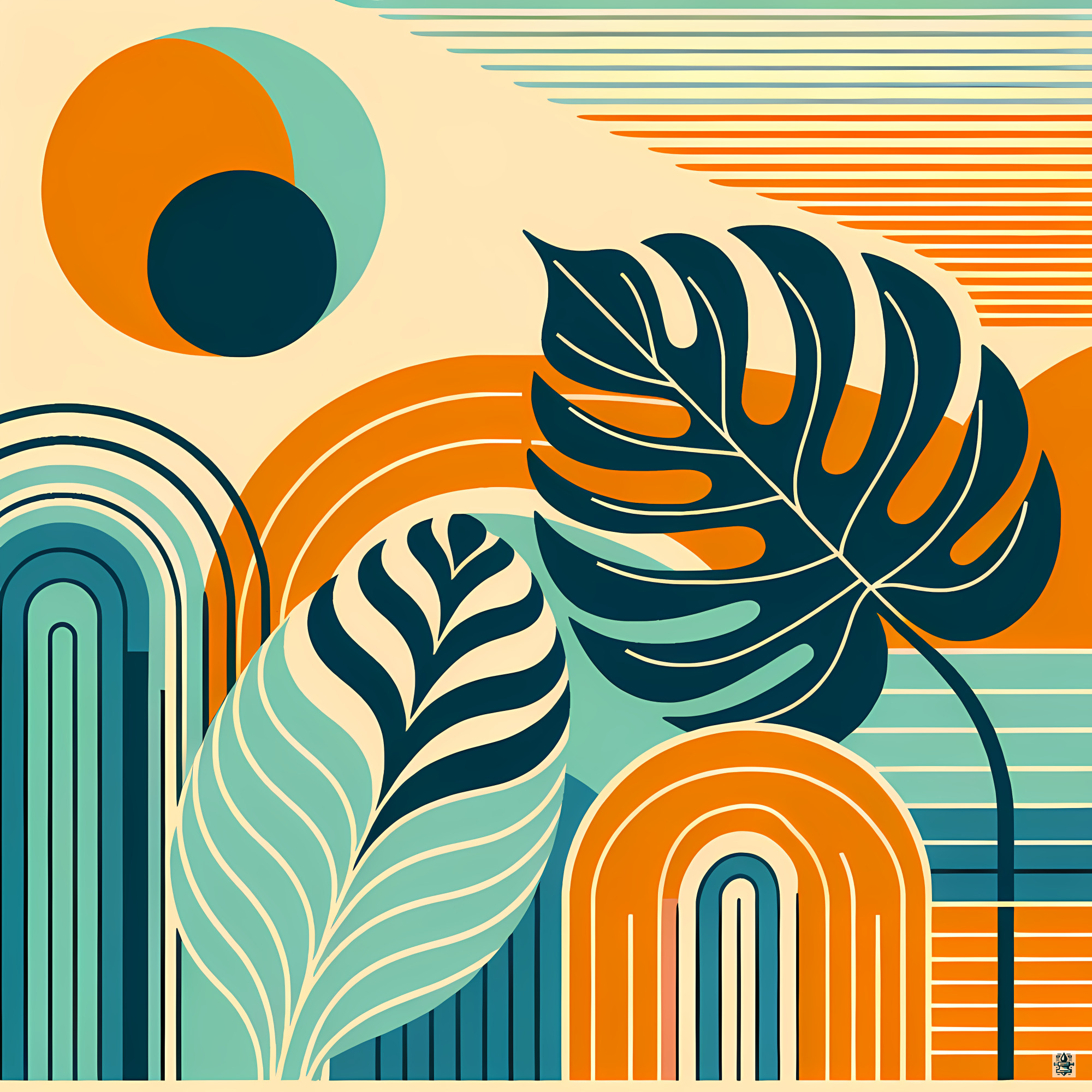 Geometric Tropical Leaves with Arches and Stripes