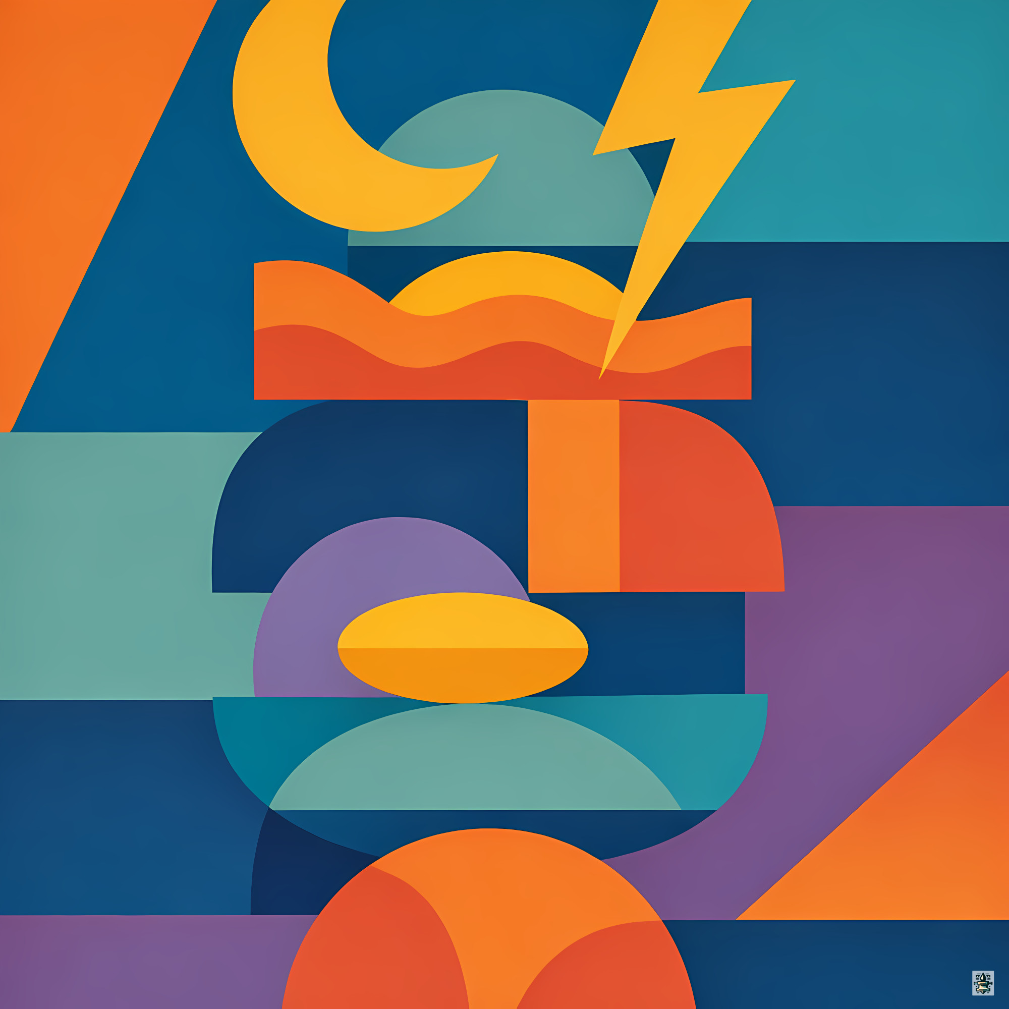 Geometric Moon Lightning and Wave Shape Stack