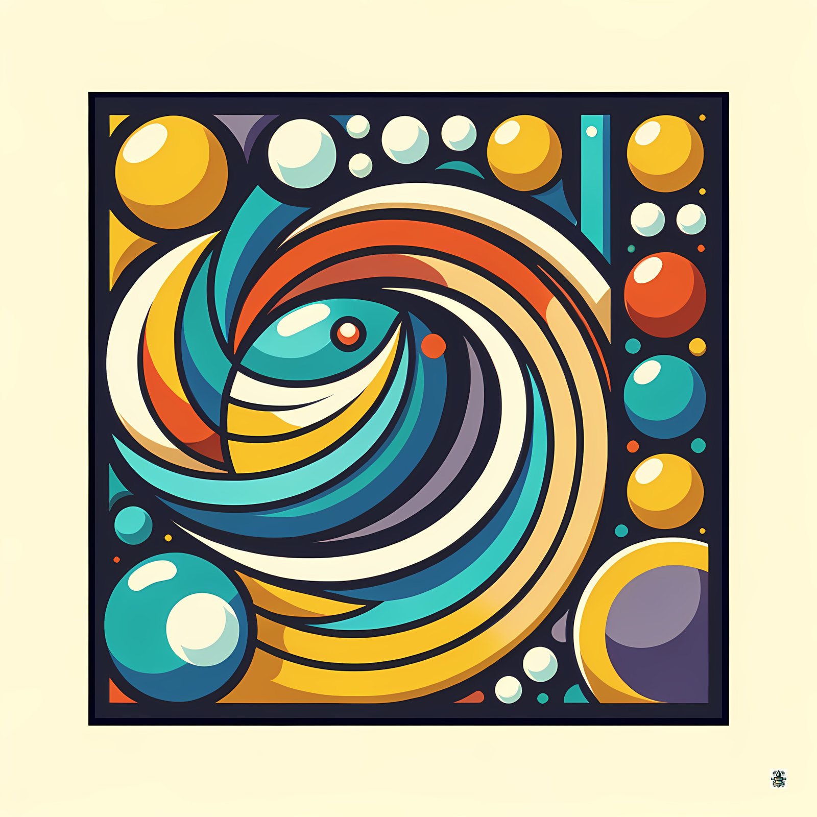 Vibrant Geometric Abstract Circles Design