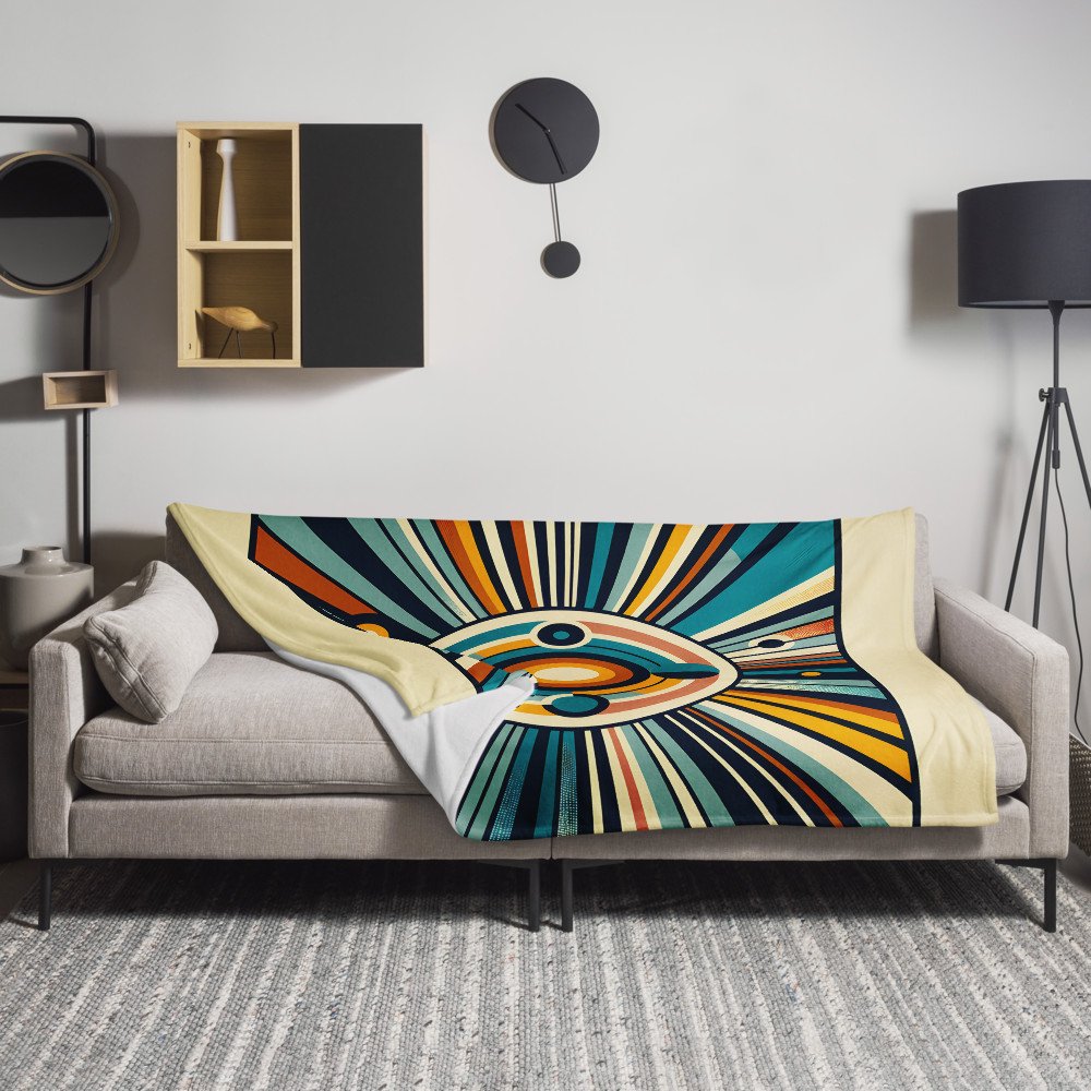 Retro Geometric Circles with Radiant Lines