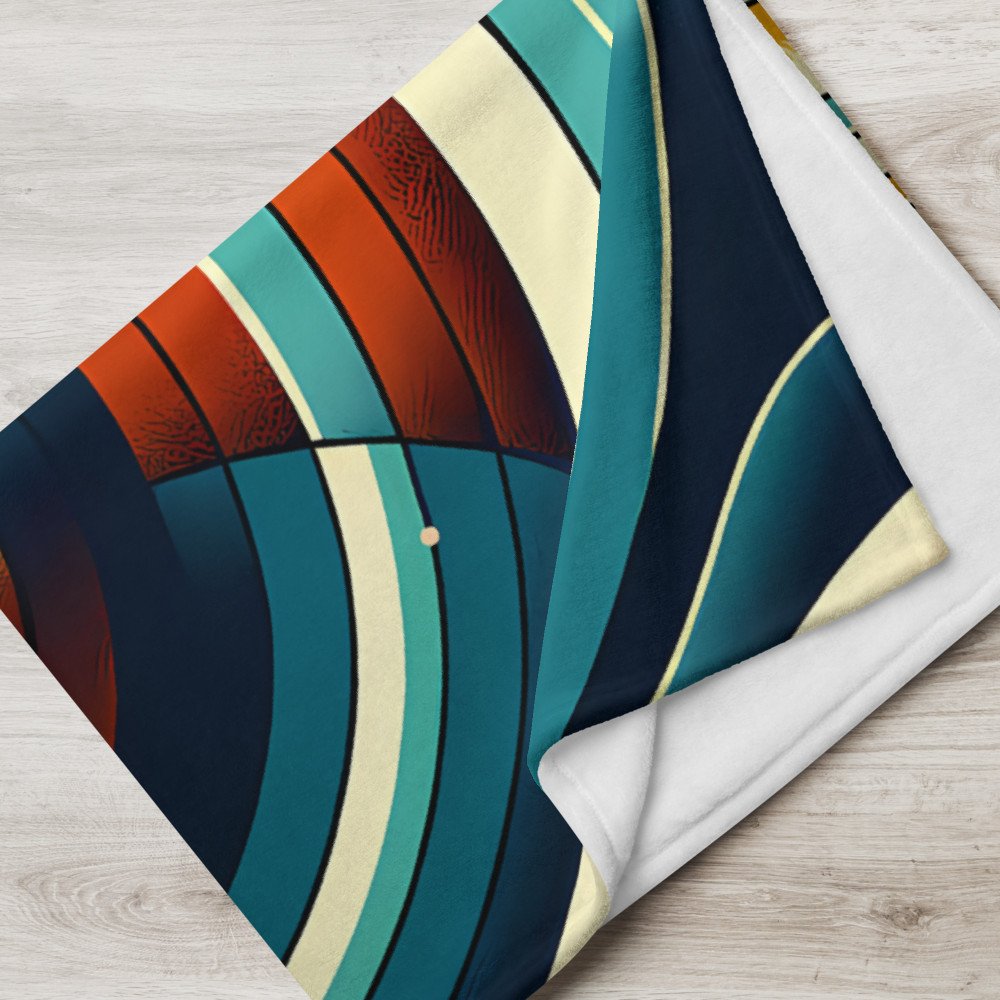Retro Geometric Abstract in Teal and Orange