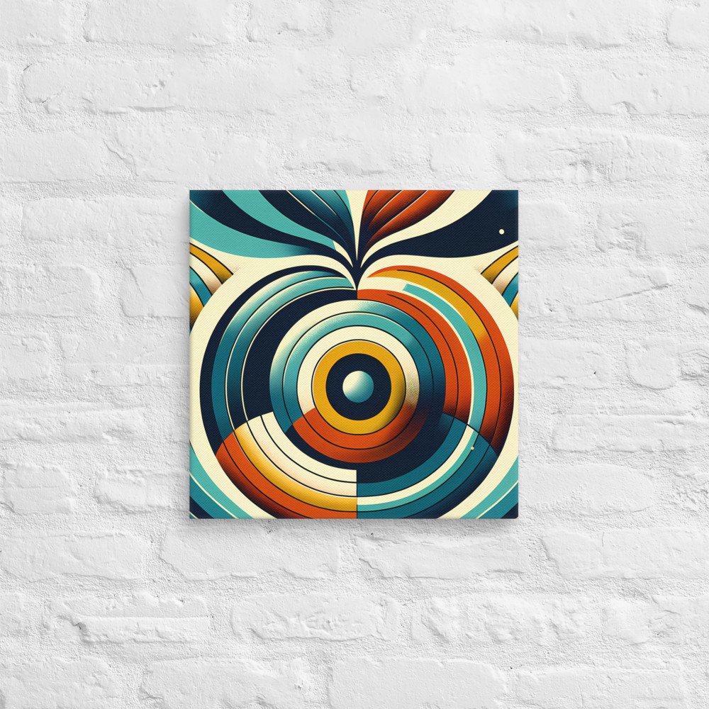 Retro Geometric Abstract in Teal and Orange