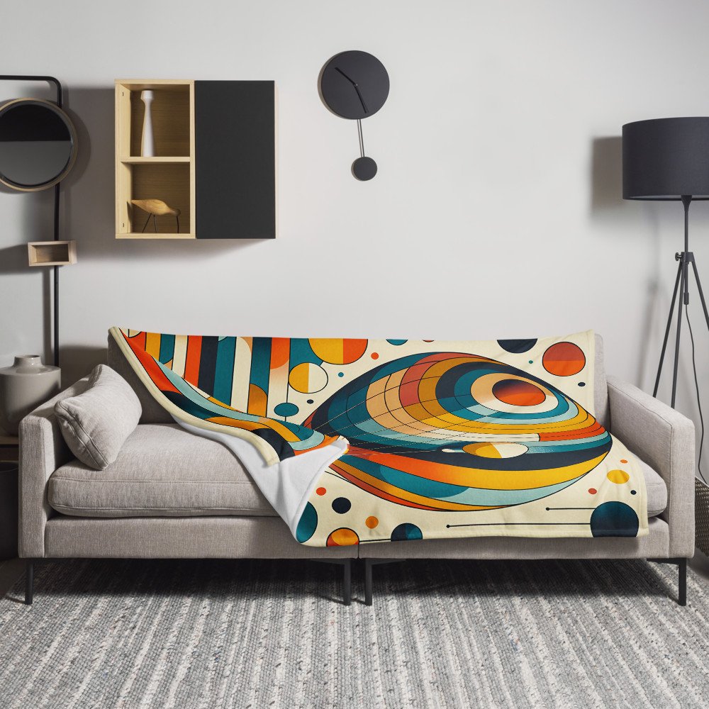 Geometric Hot Air Balloon in Retro Colour Blocks