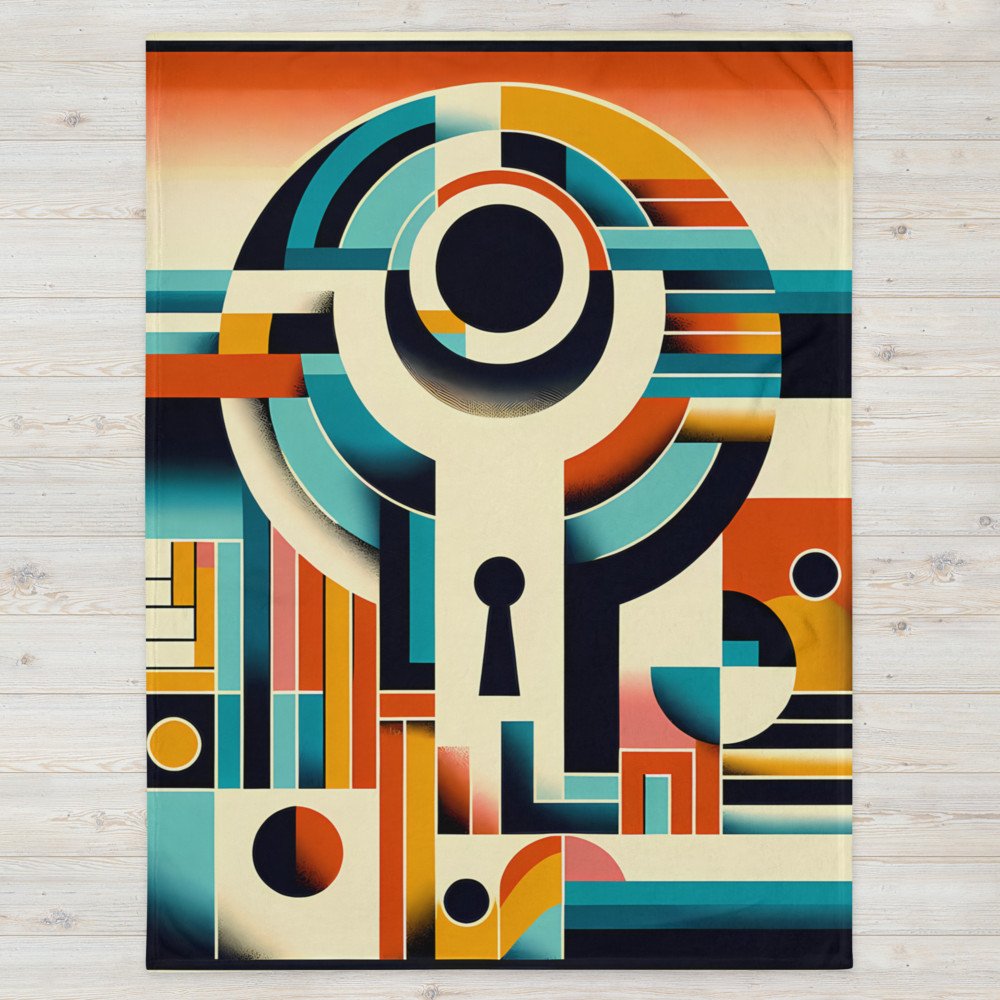 Geometric Keyhole Letterform Abstract