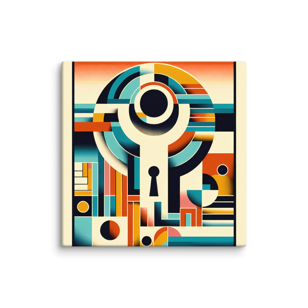 Geometric Keyhole Letterform Abstract