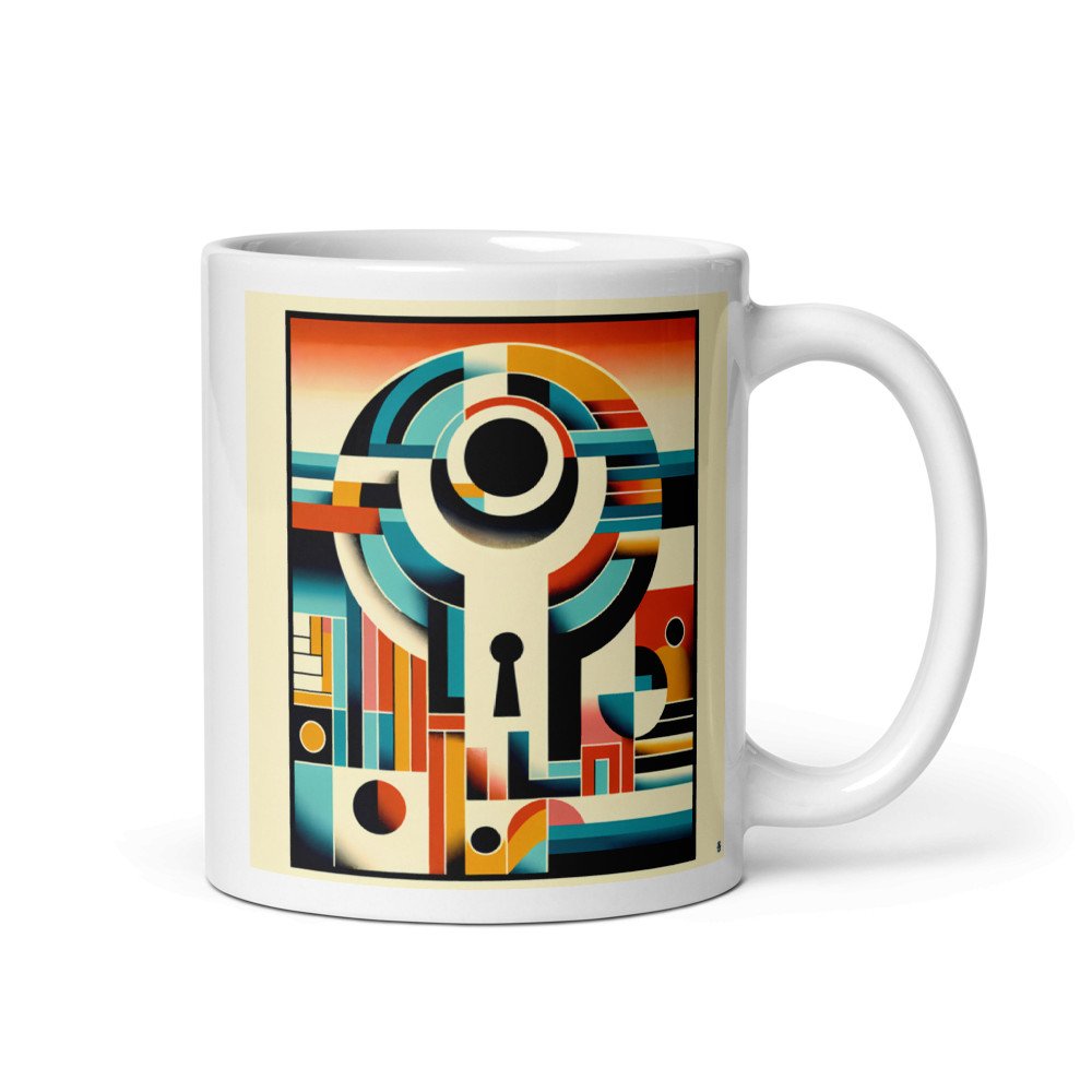 Geometric Keyhole Letterform Abstract