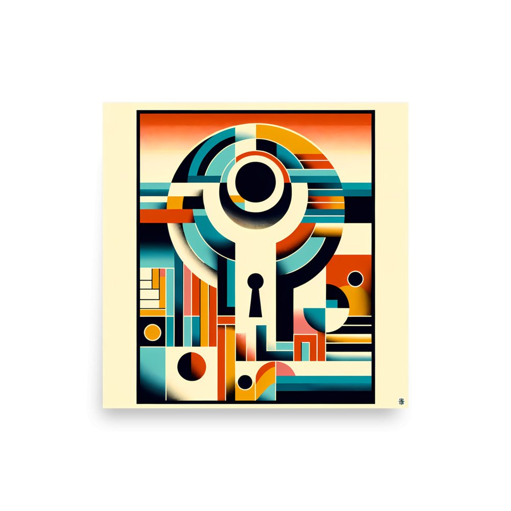 Geometric Keyhole Letterform Abstract