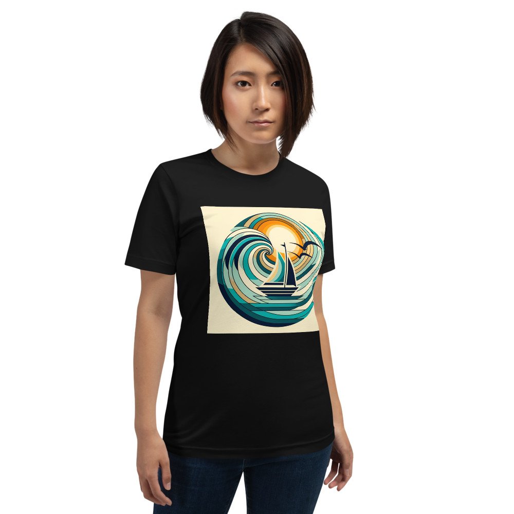 Minimal Sailboat in Abstract Wave Circle