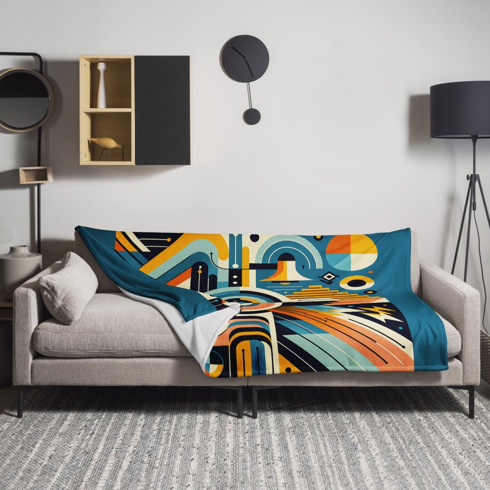 Bold Geometric Letterform Abstract in Teal and Orange