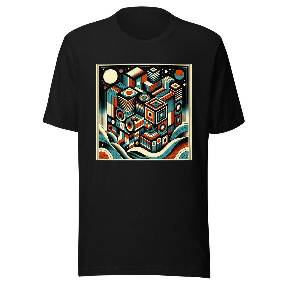 Retro Geometric Space Cubes in Teal and Orange