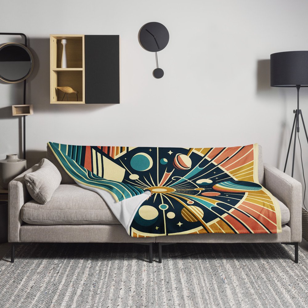 Retro Space Bookburst Illustration