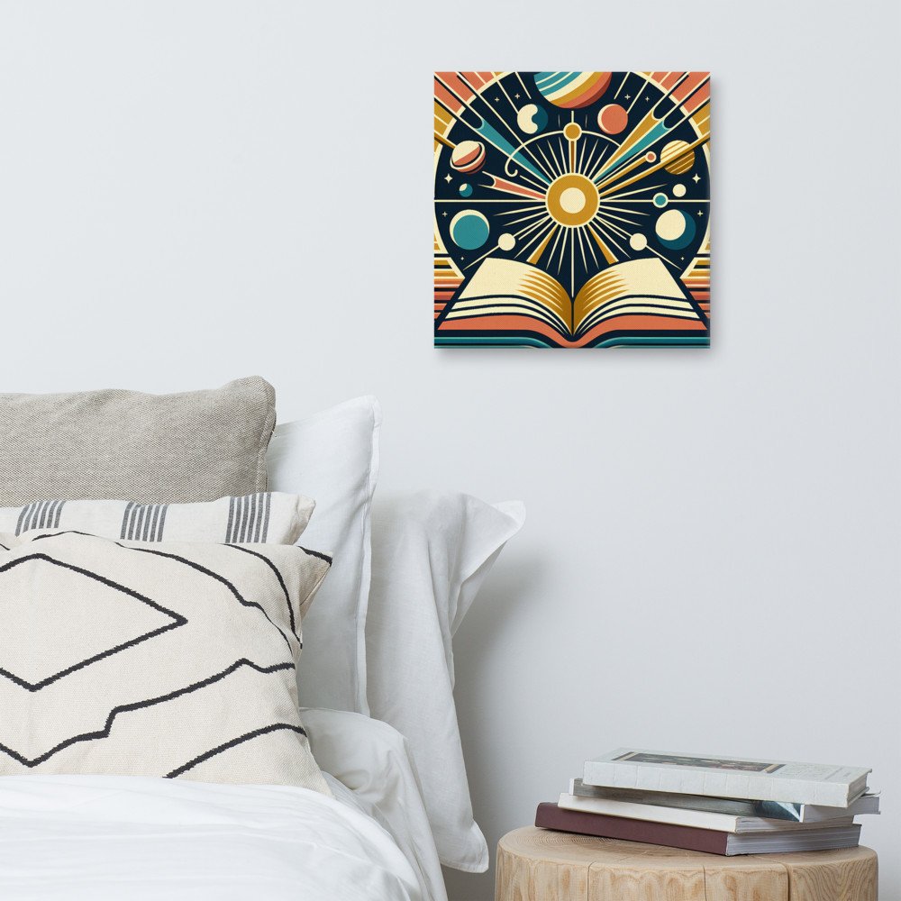 Retro Space Bookburst Illustration