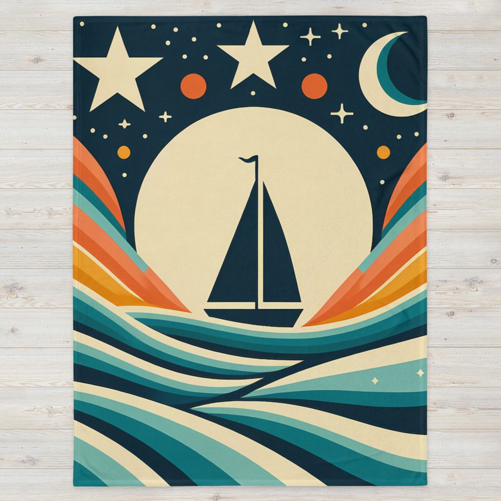 Sailboat at Night with Gradient Waves