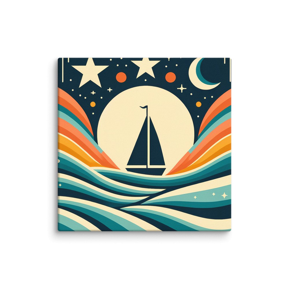 Sailboat at Night with Gradient Waves