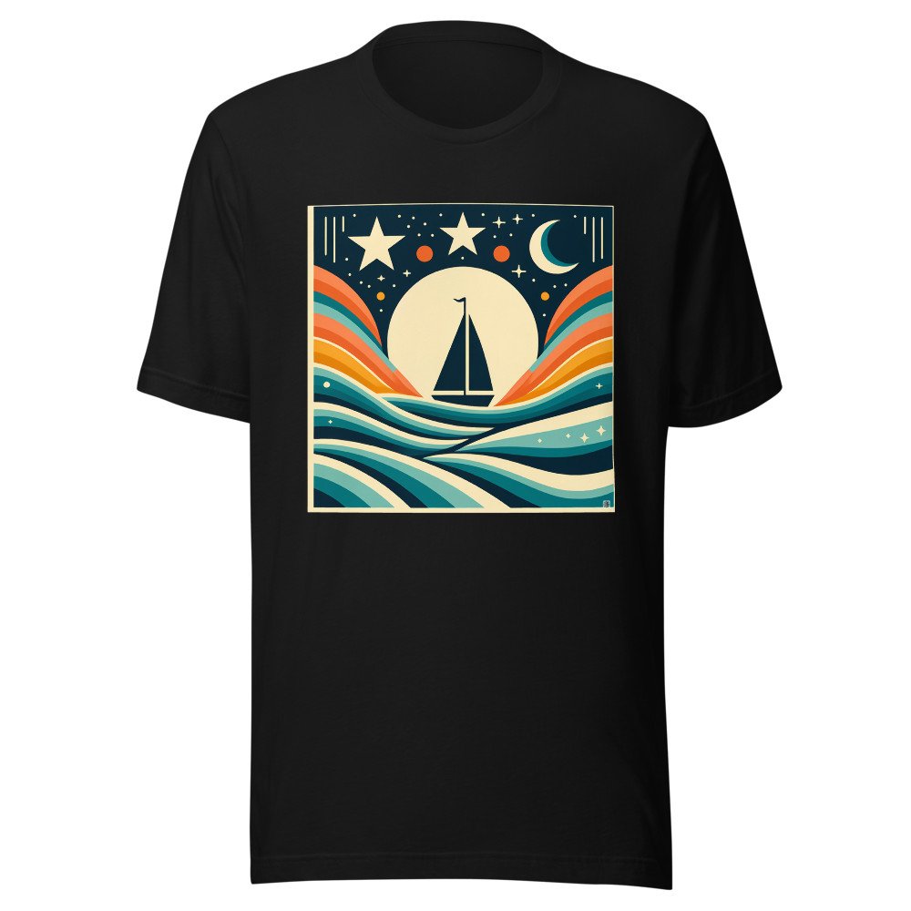 Sailboat at Night with Gradient Waves