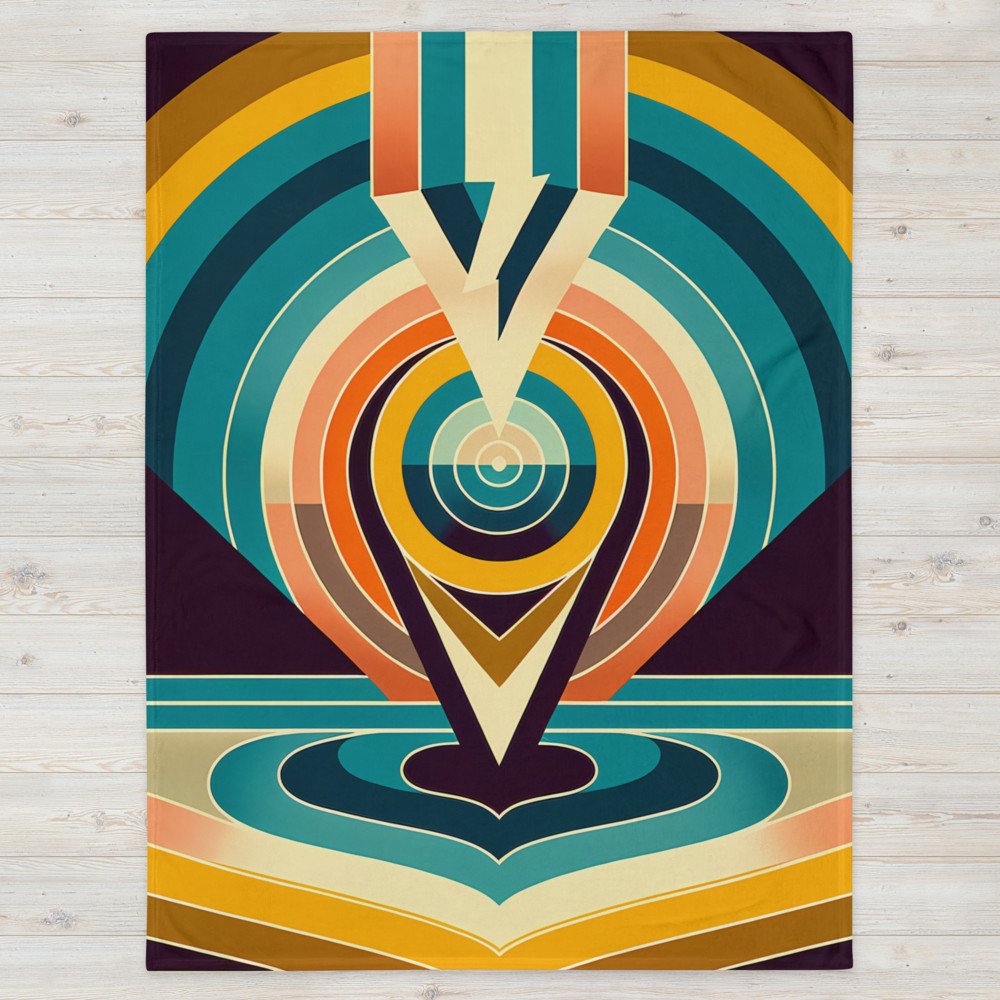 Geometric Letter V Concentric Circles