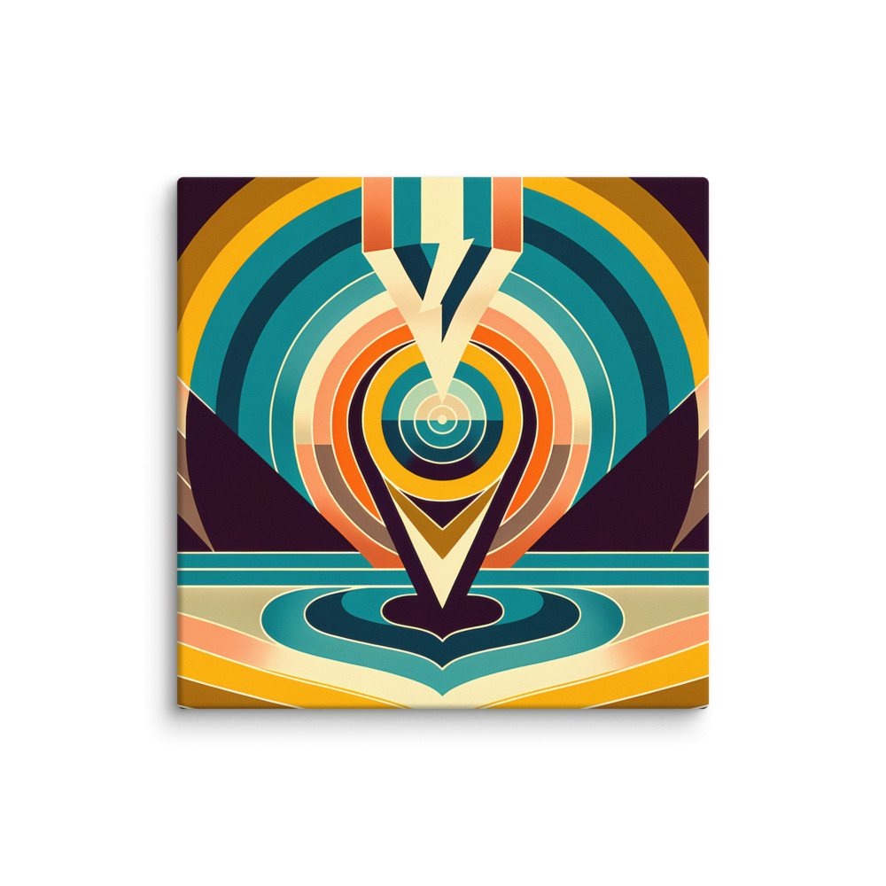 Geometric Letter V Concentric Circles