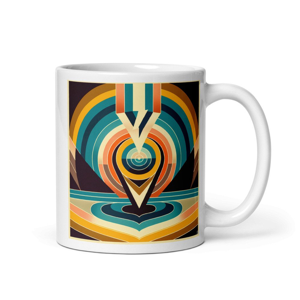 Geometric Letter V Concentric Circles