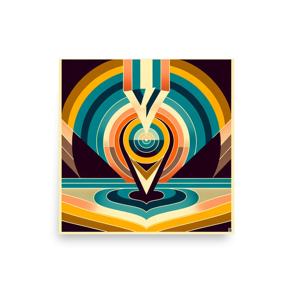 Geometric Letter V Concentric Circles