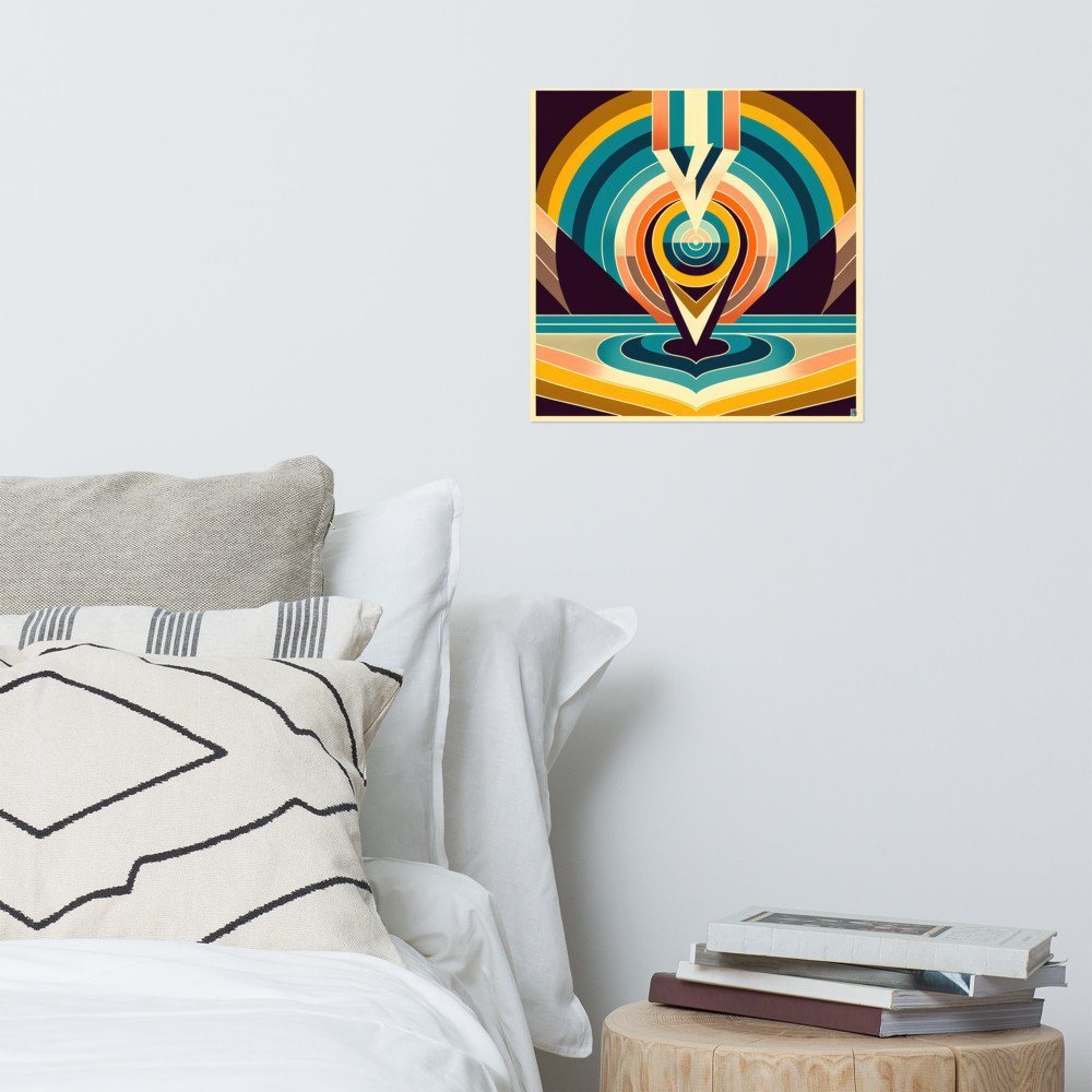 Geometric Letter V Concentric Circles