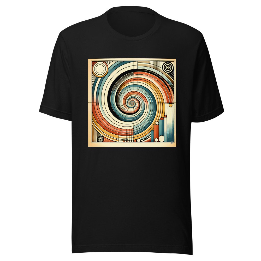Retro Geometric Spiral Abstract in Teal and Orange