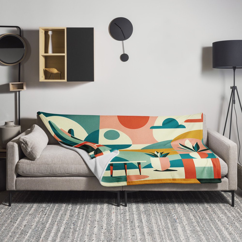 Mid Century Modern Geometric Living Room Abstract
