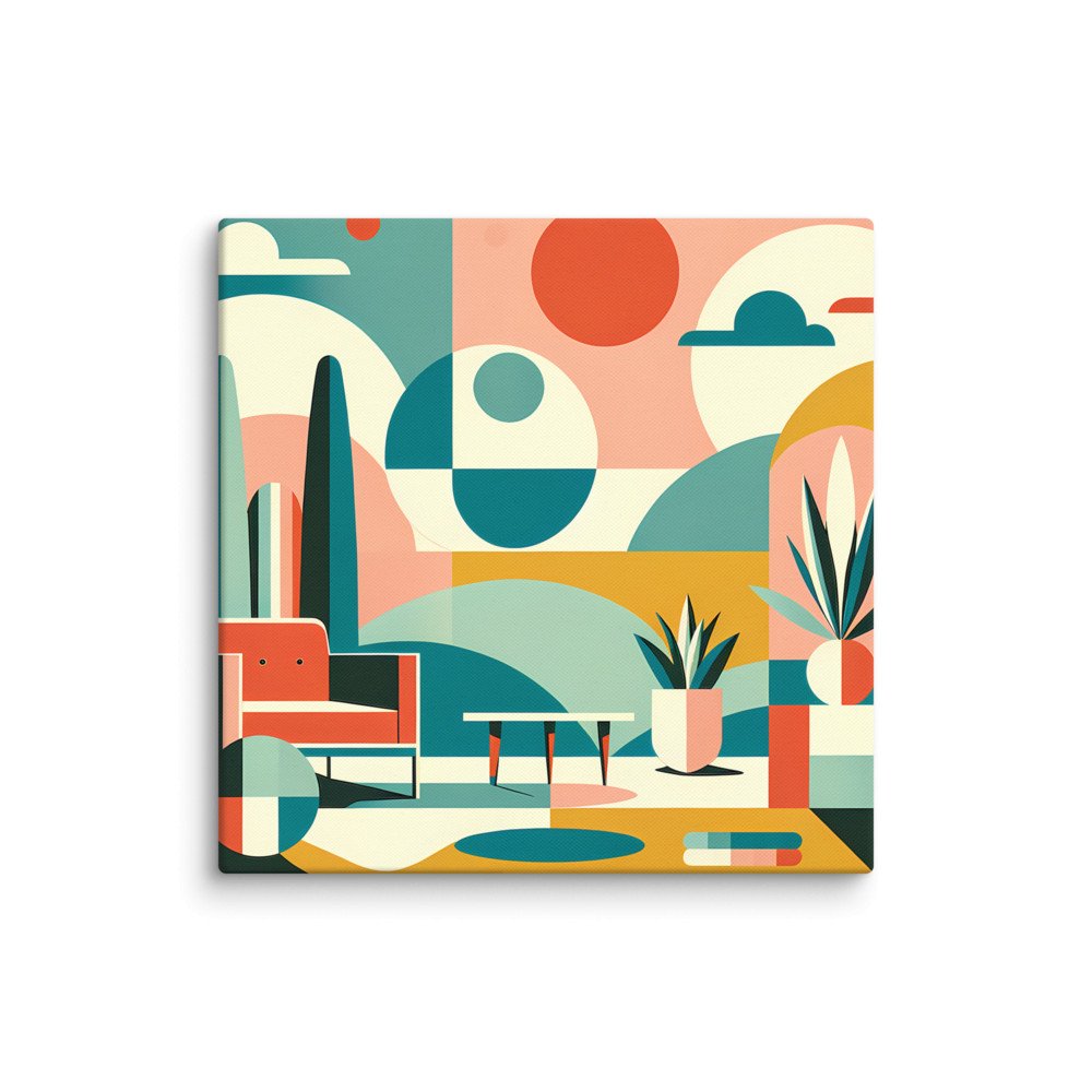 Mid Century Modern Geometric Living Room Abstract