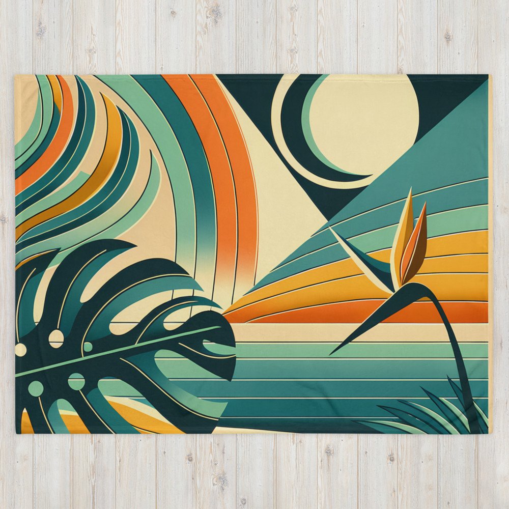 Abstract Tropical Leaves and Sun Geometric Landscape