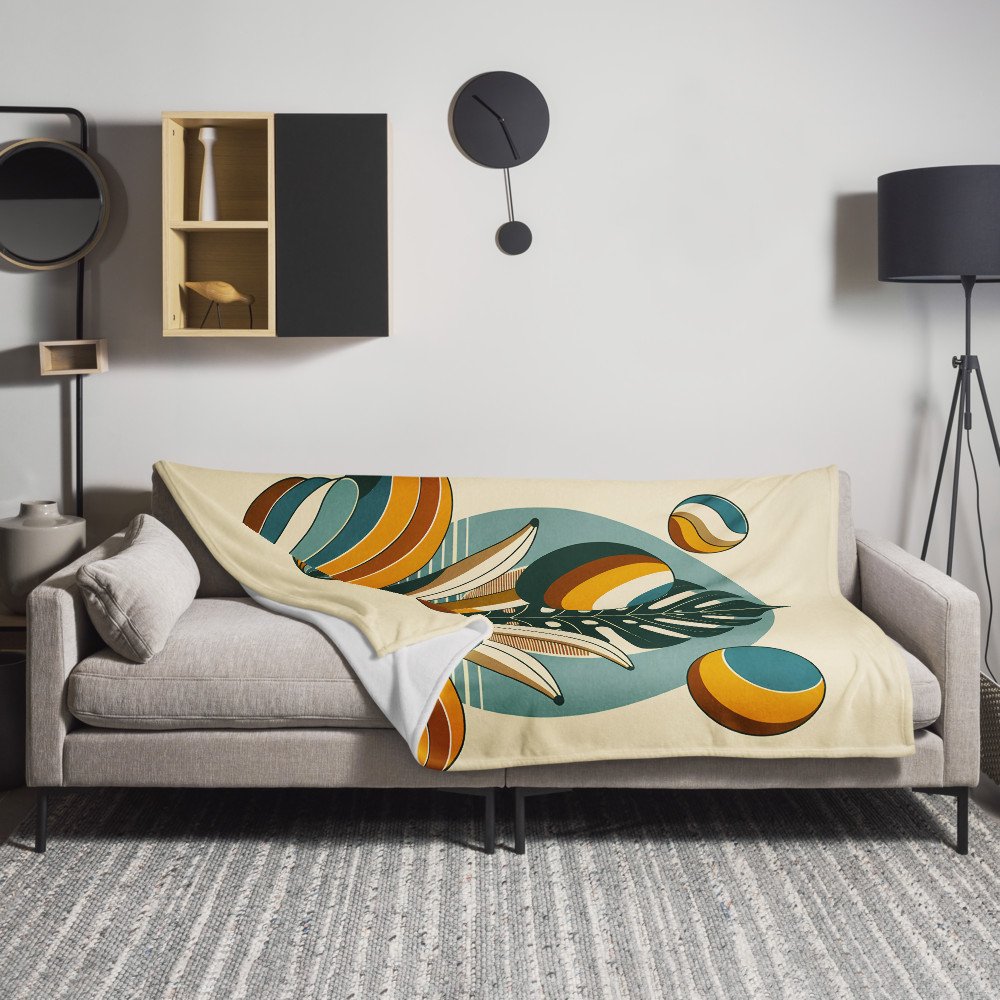 Geometric Monstera Leaf in Retro Botanical Shapes