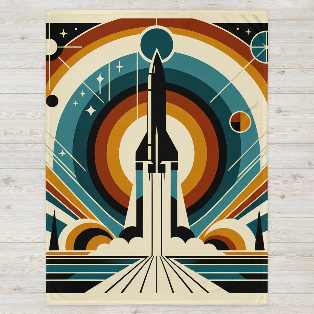 Retro Geometric Rocket Launch