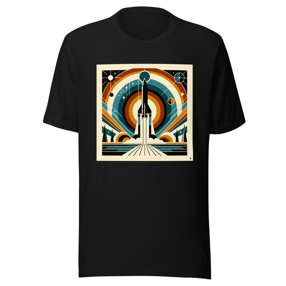 Retro Geometric Rocket Launch