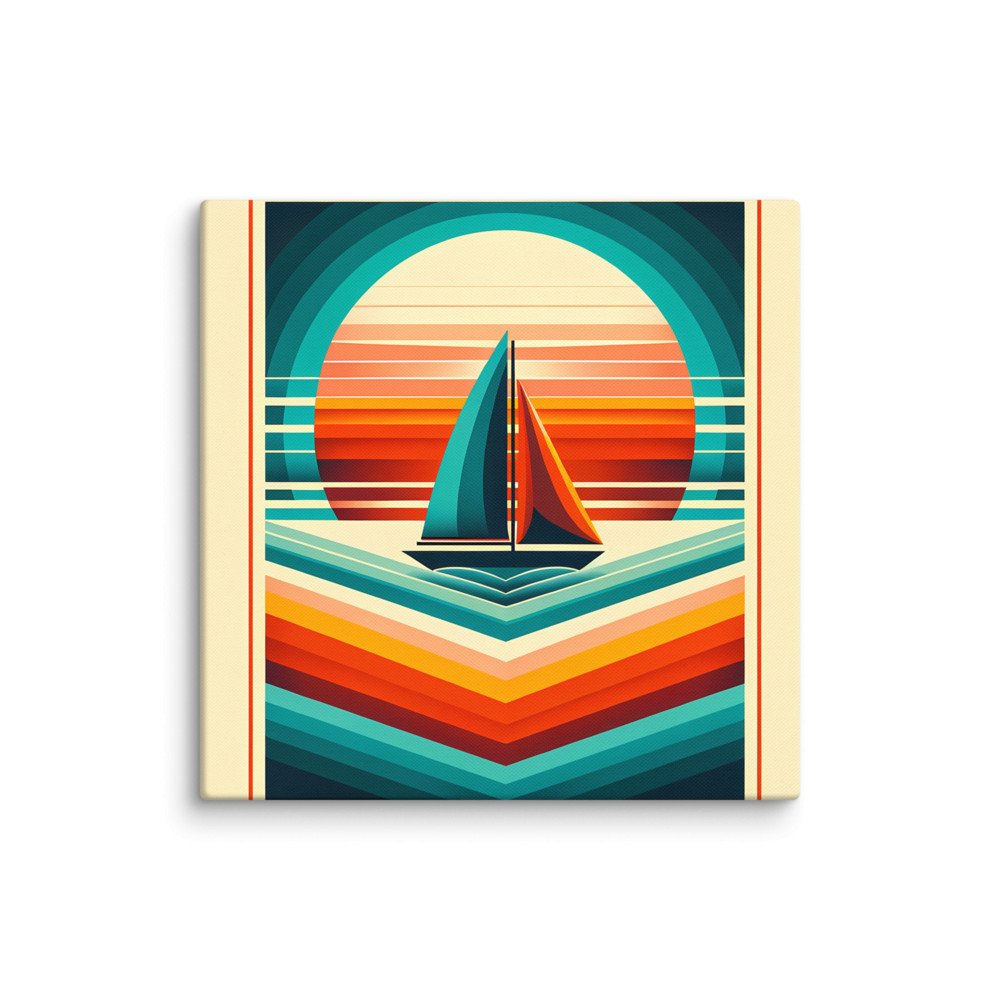 Geometric Sailboat Sunset Colour Blocks