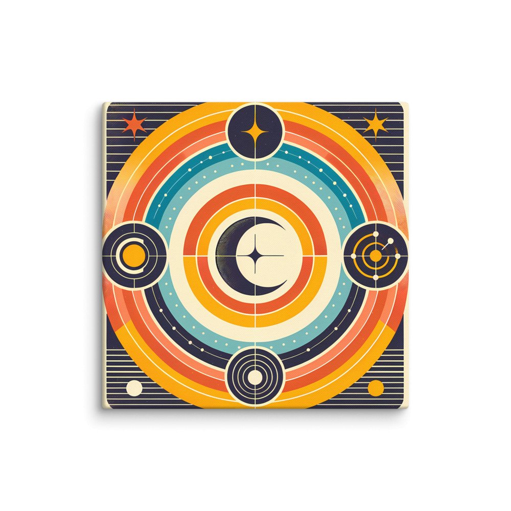 Geometric Moon and Starburst Circles