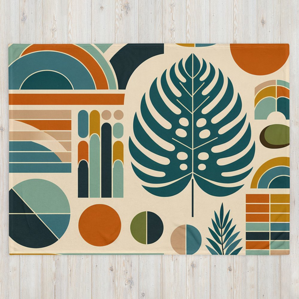 Geometric Monstera Leaf Abstract