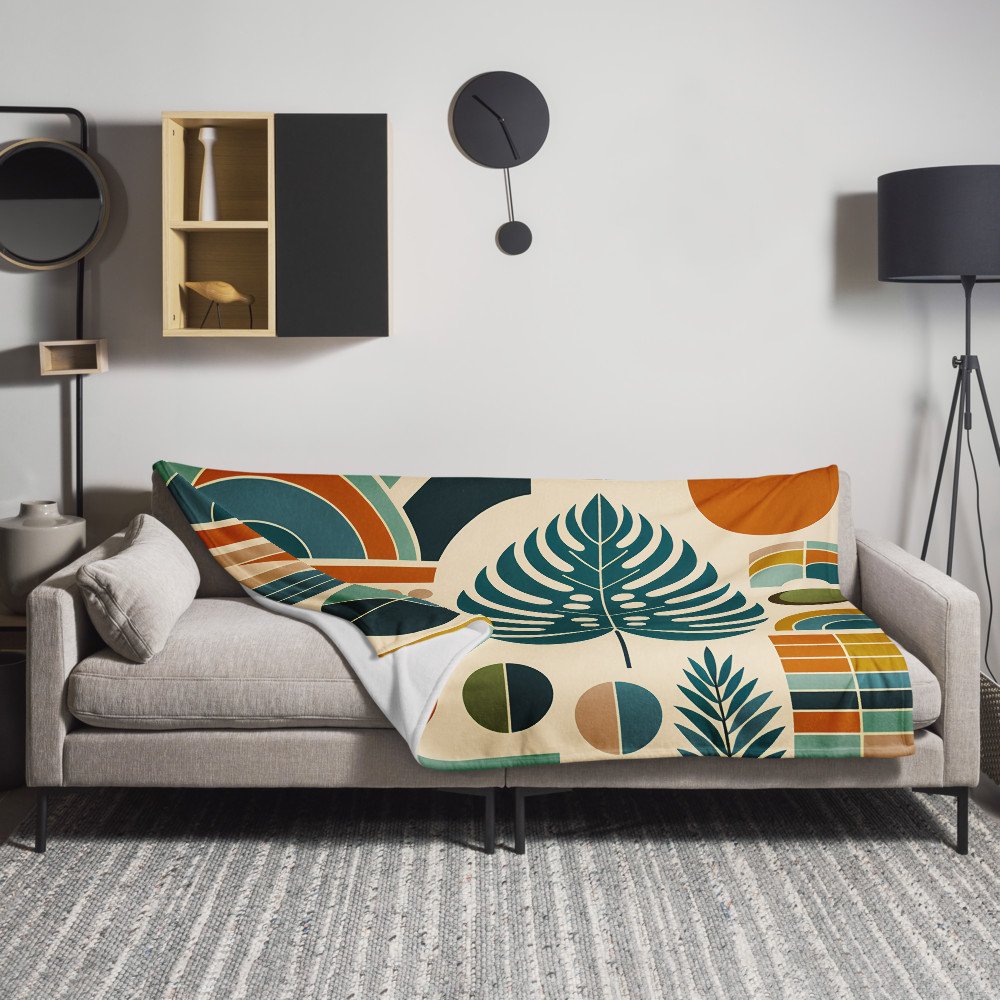 Geometric Monstera Leaf Abstract