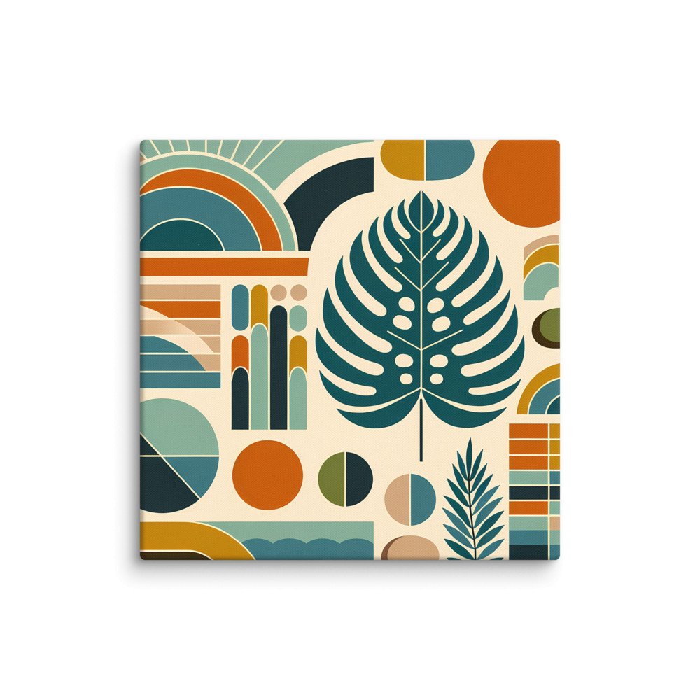 Geometric Monstera Leaf Abstract