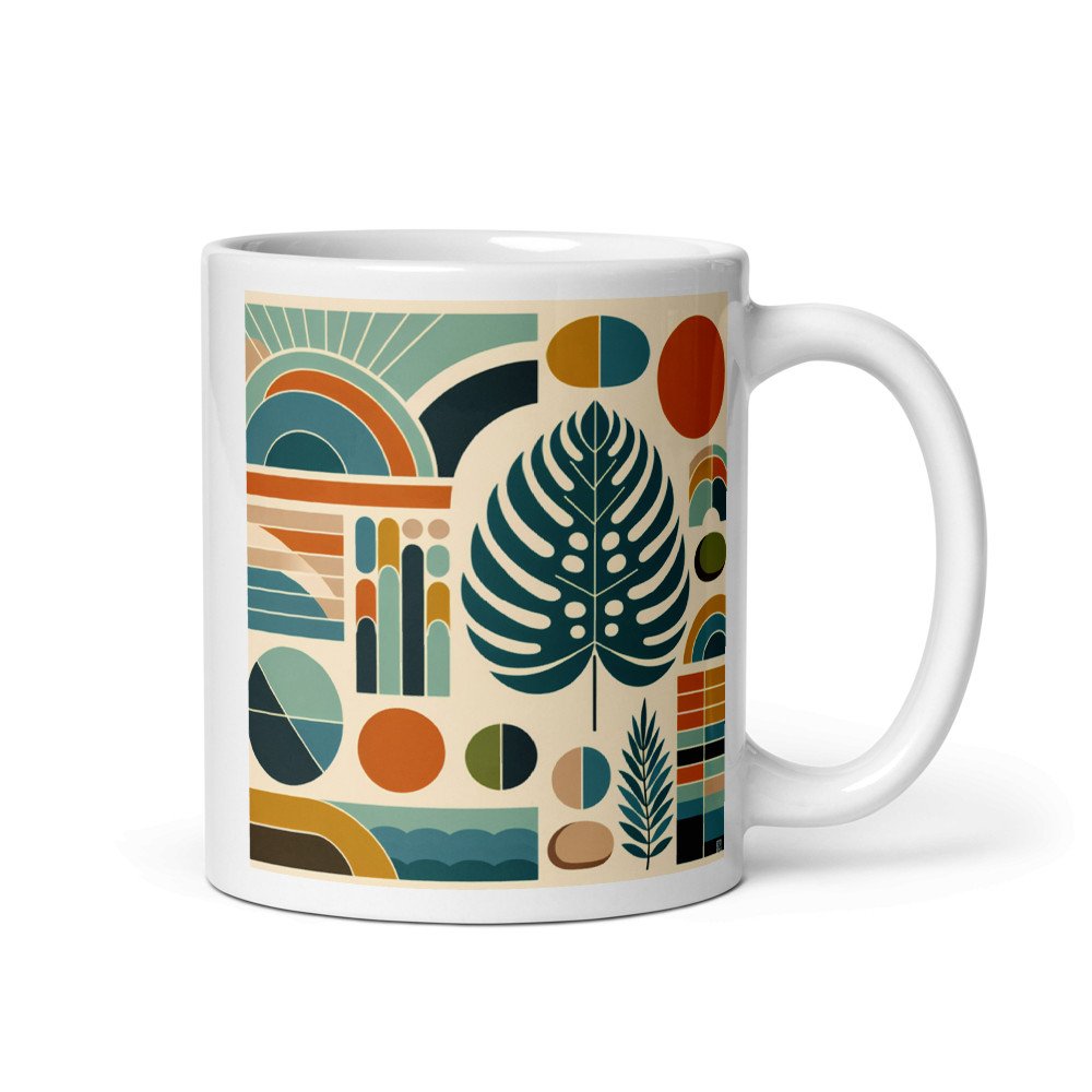 Geometric Monstera Leaf Abstract