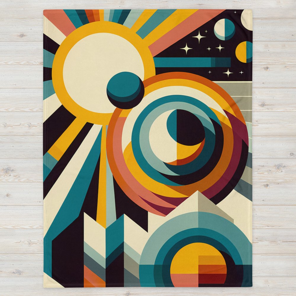 Geometric Sun and Moon Abstract
