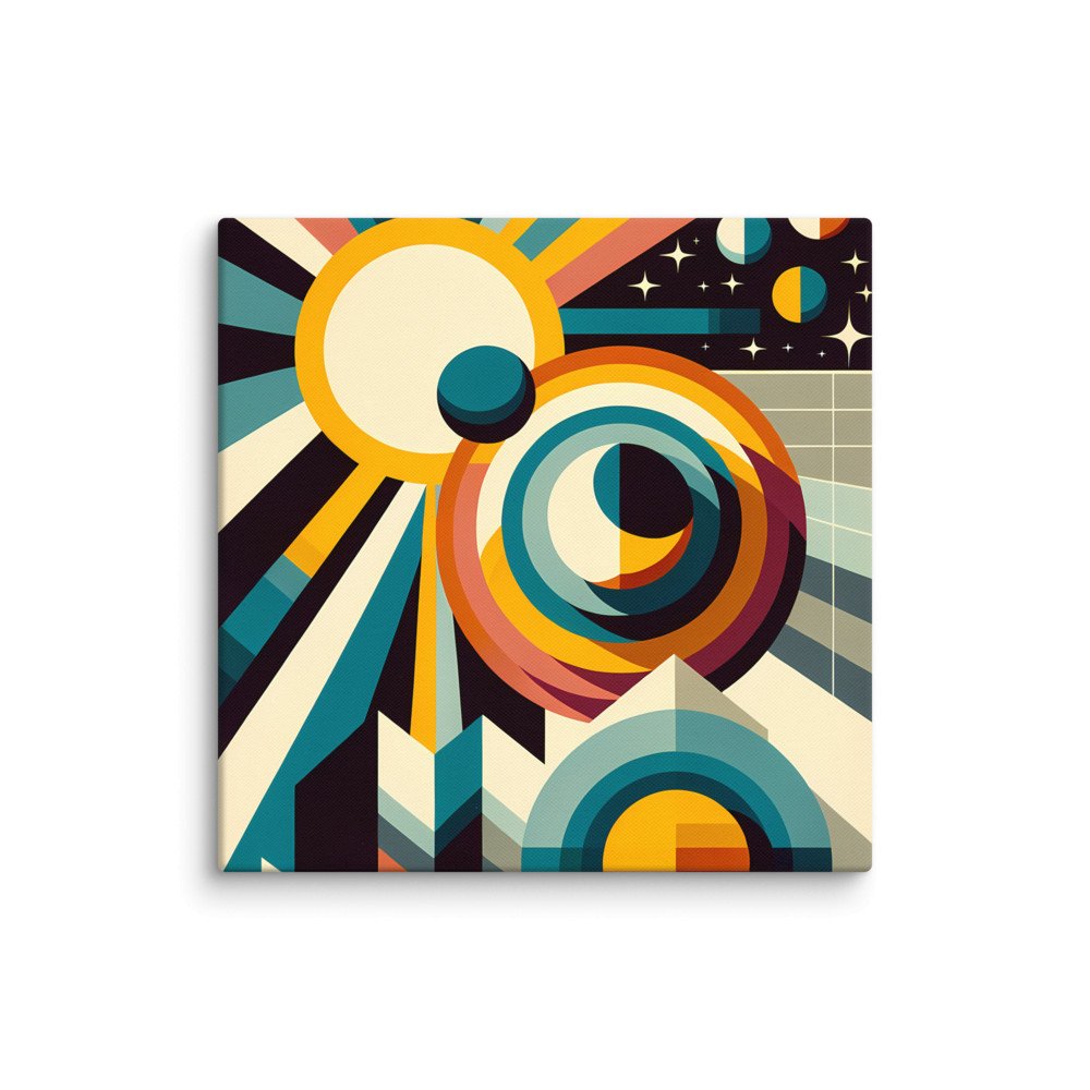 Geometric Sun and Moon Abstract