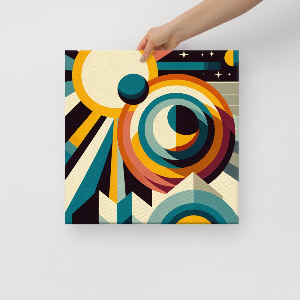 Geometric Sun and Moon Abstract