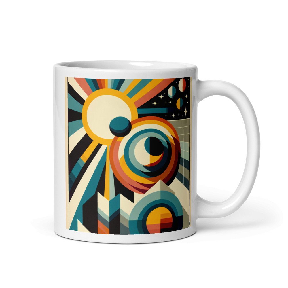 Geometric Sun and Moon Abstract