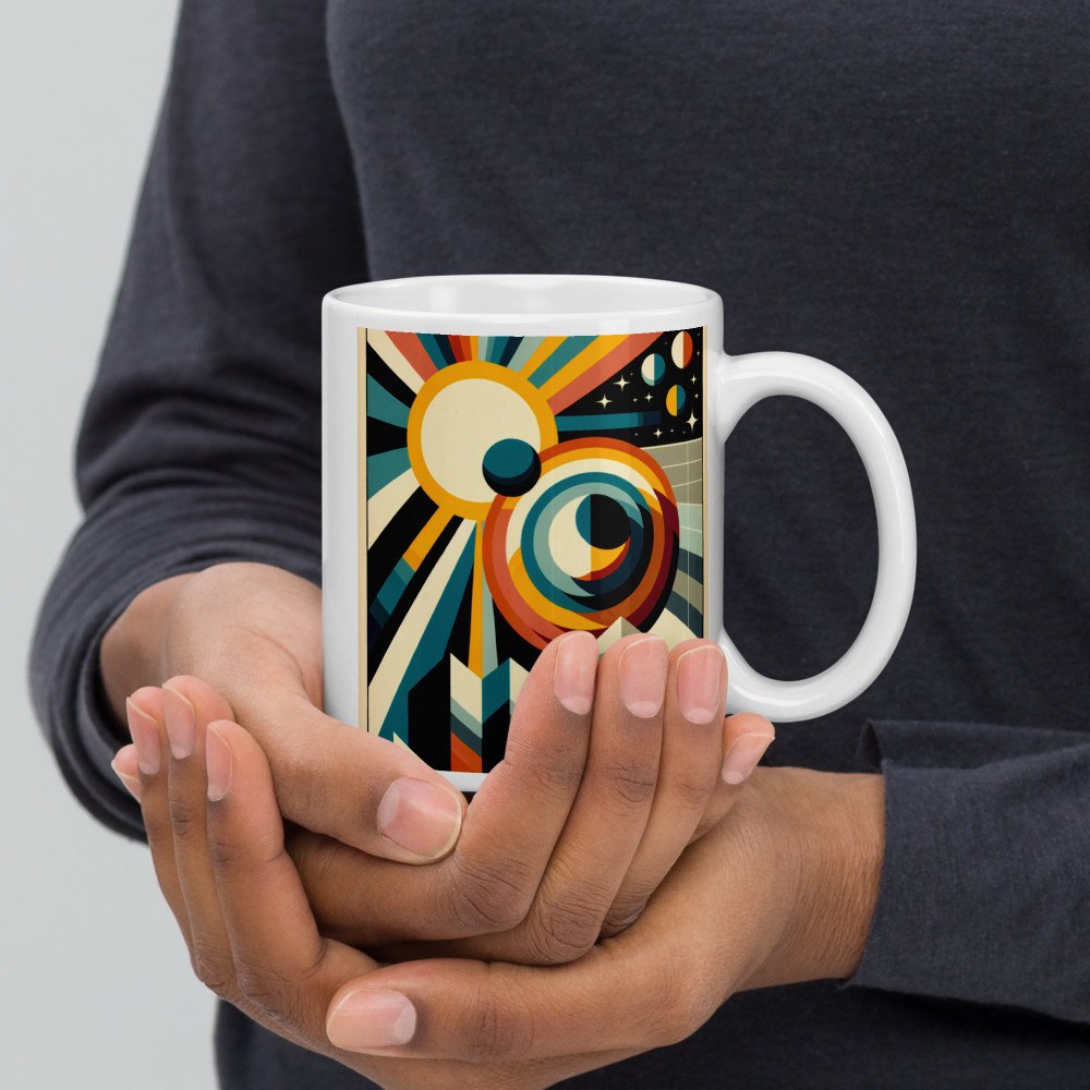 Geometric Sun and Moon Abstract