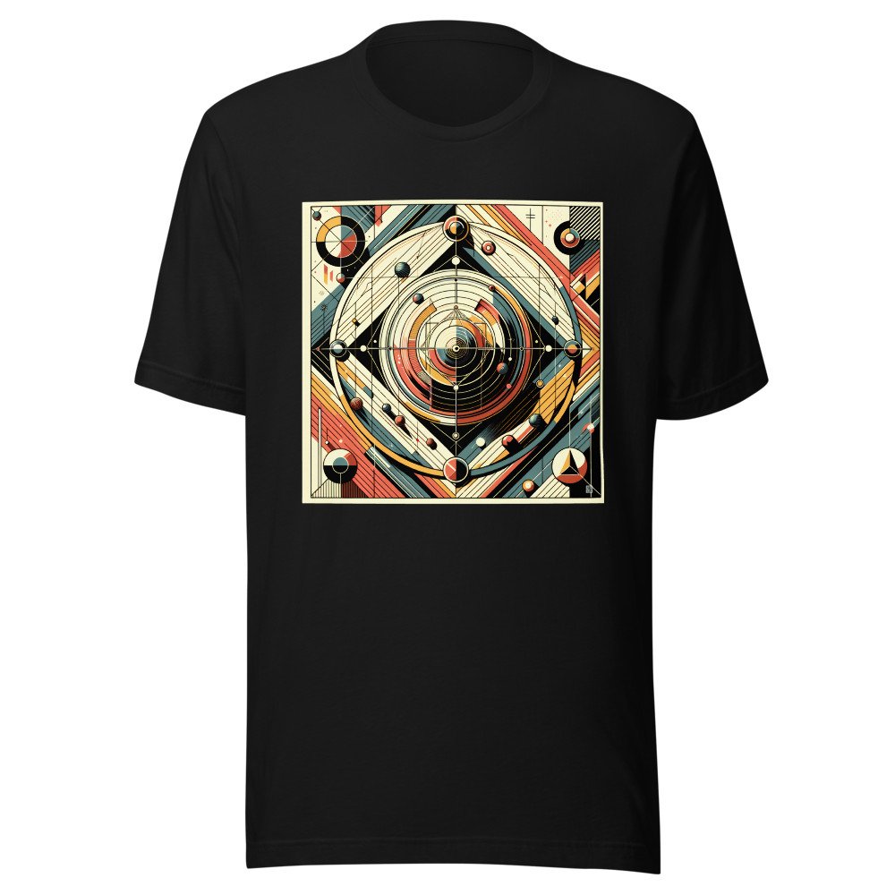 Retro Geometric Space Orbits in Teal and Orange