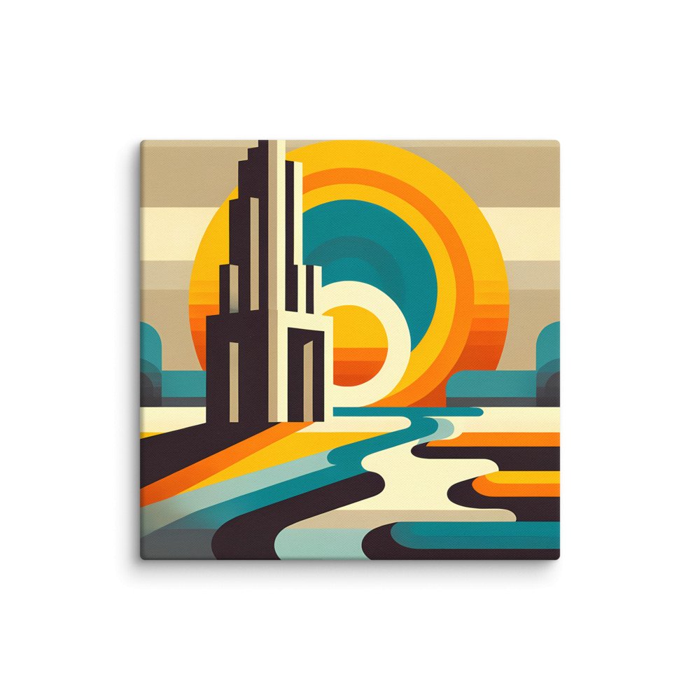 Retro Geometric Sunset Letterform