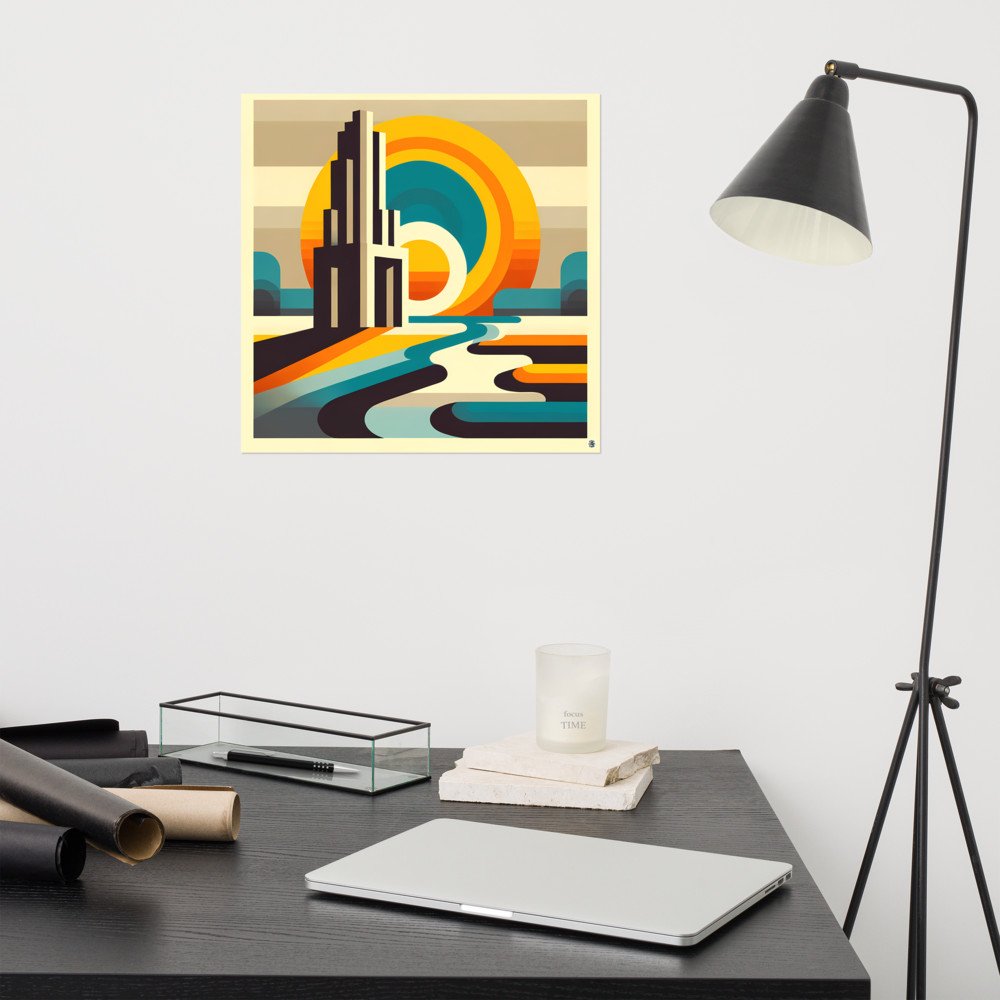 Retro Geometric Sunset Letterform