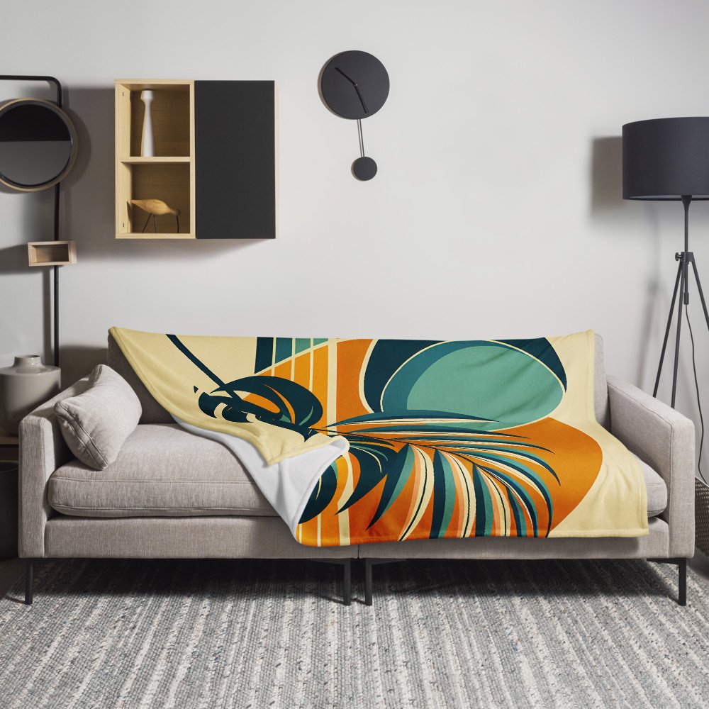 Abstract Tropical Leaves and Sun Shapes