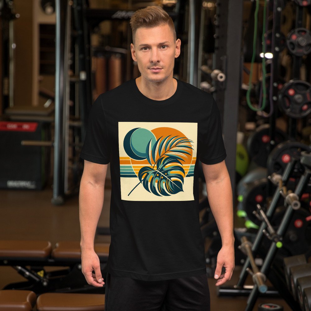 Abstract Tropical Leaves and Sun Shapes