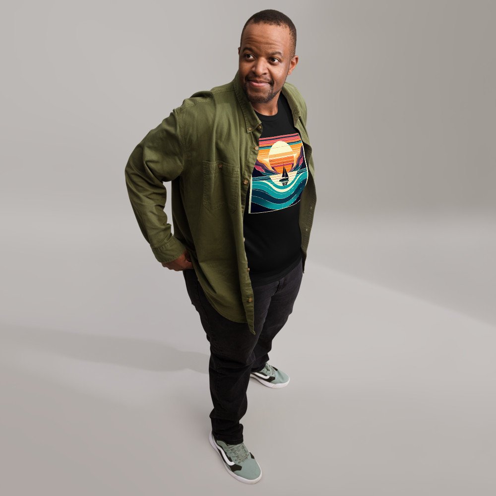 Geometric Sunset Sailboat